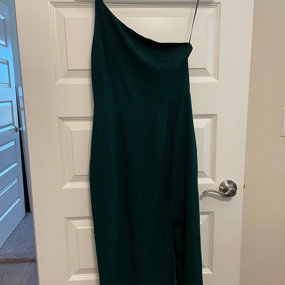 Emerald Petal and Pup One Shoulder Dress - Picture 2 of 3